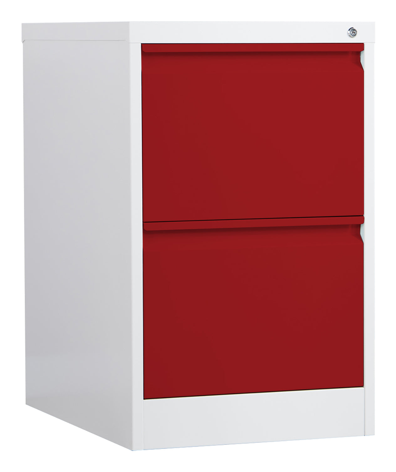 Phoenix Safe Co. FC1002GRK – Aktenschrank, 2 Schubladen, abschliessbar, Stahl, 450 × 620 × 725 mm, Rot/Grau