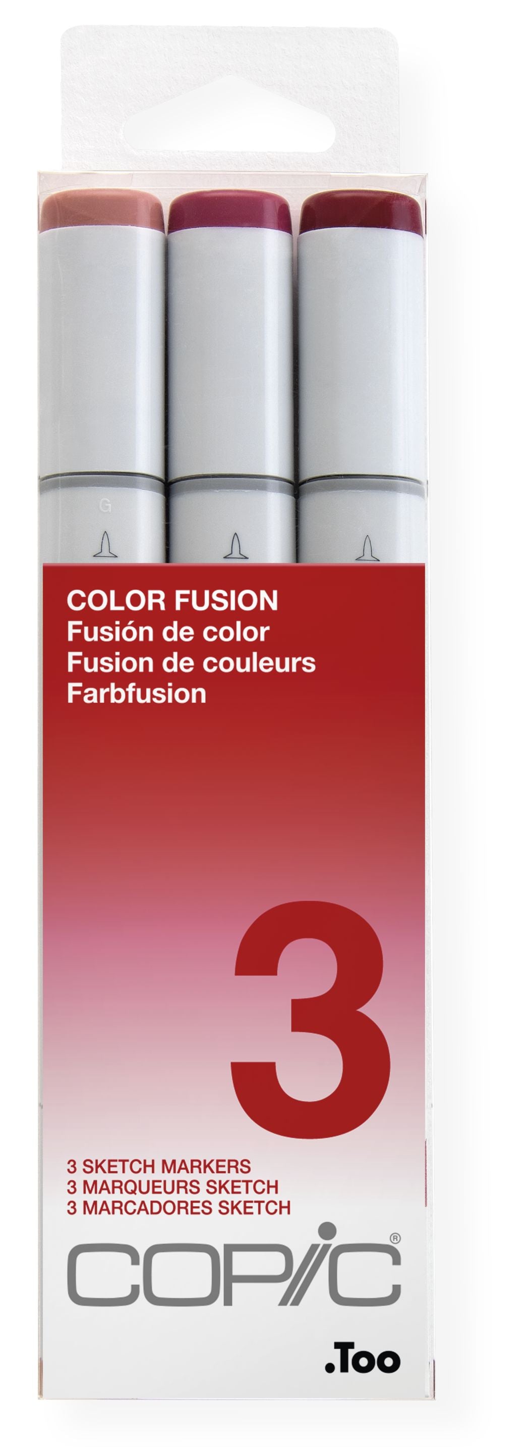 Copic Sketch Pinselstift – Doppelspitze, Kombi (Pinsel + Keilspitze), alkoholbasiert, 3 Farben
