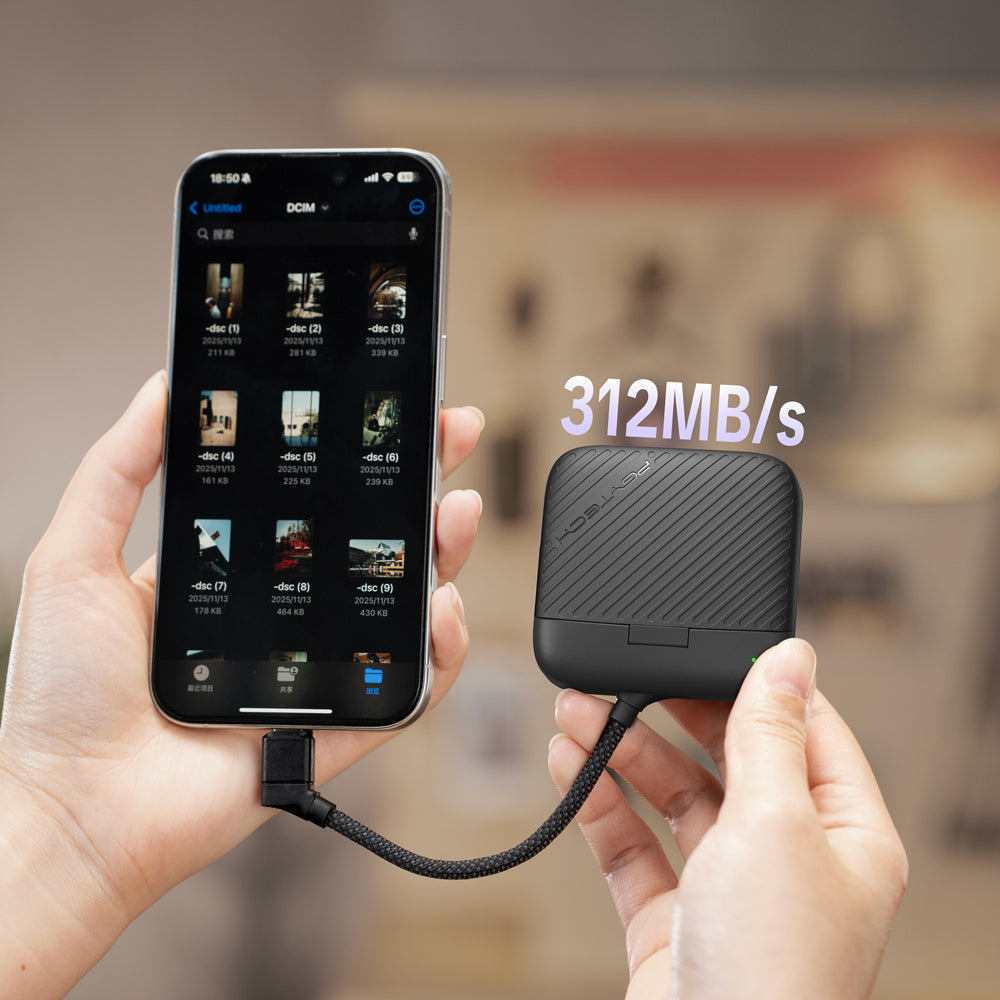 PGYTECH CreateMate Mini Kartenleser – SD (UHS-I) – USB-C – Schwarz