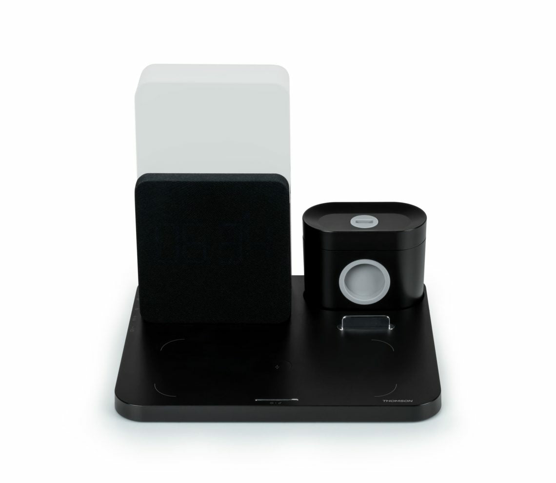 Thomson CL800I Ladepad – Qi – 10 W – für Smartphone/Apple Watch/kabellose Kopfhörer – Schwarz