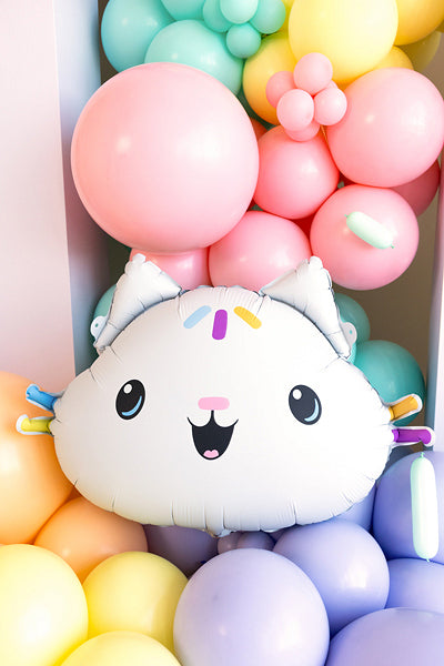 PartyDeco Folienballon Katze – Rosa – 67 × 43 cm – 1 Stk