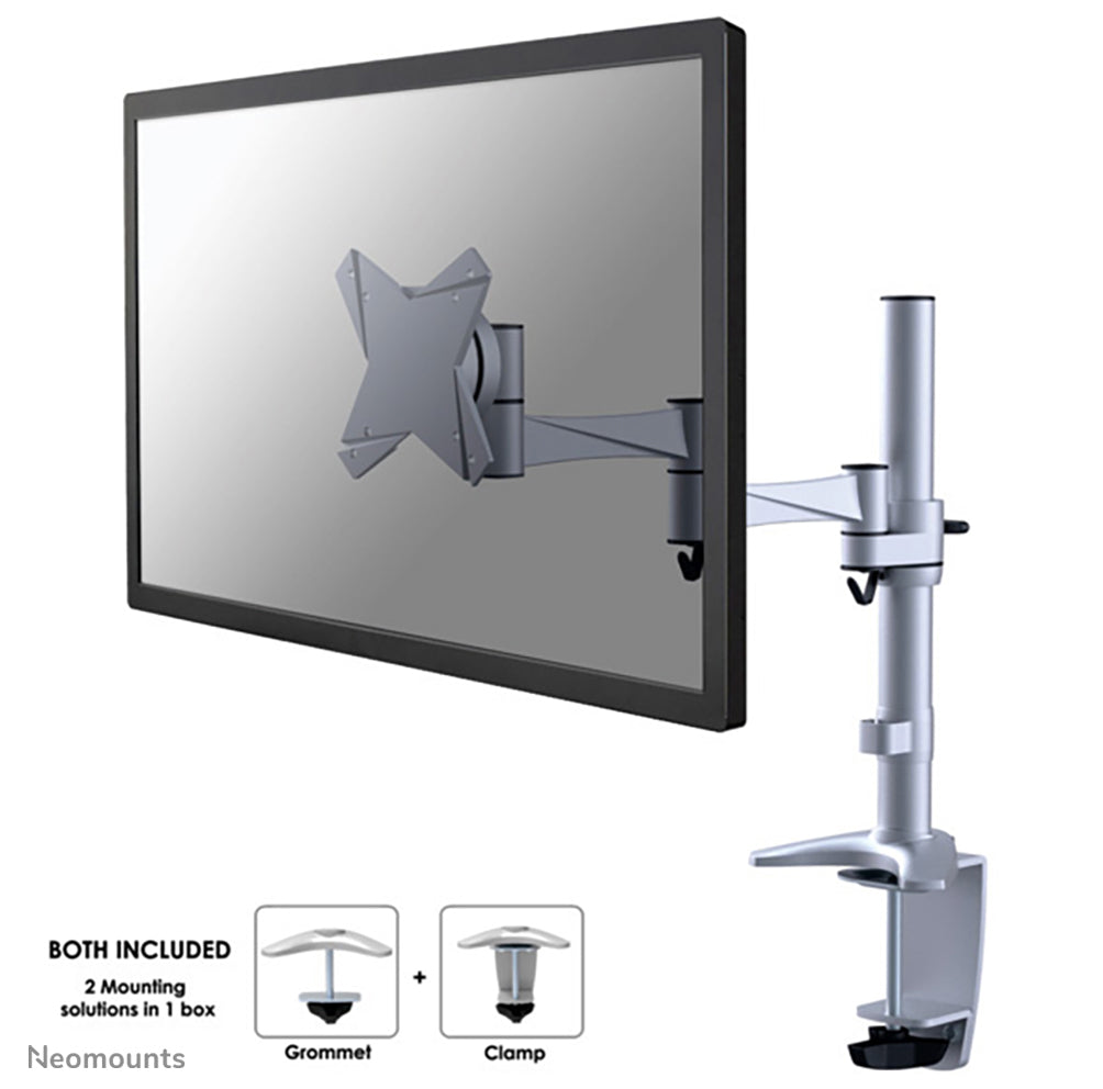 Neomounts FPMA D1330SILVER – Tischhalterung, bis 30", VESA 75 × 75 mm, 9 kg, silber