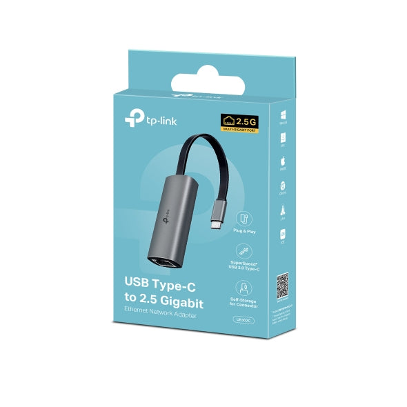 TP-Link UE302C Netzwerkadapter USB-C zu RJ-45 – 2,5 Gbit/s, für Windows/Mac/Linux, Android/ChromeOS/iOS