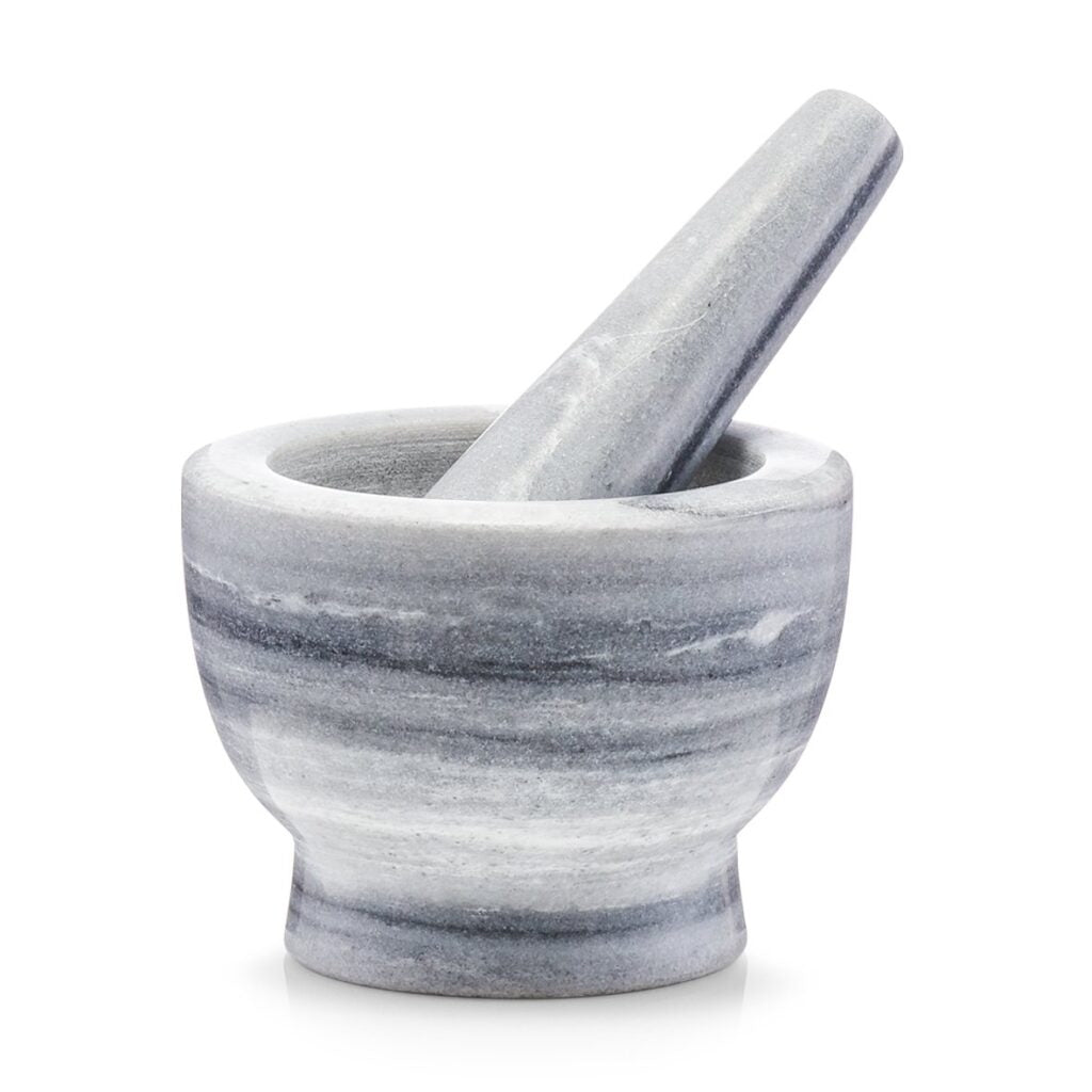 Zeller Present Mörser mit Stössel Ø 12 × 9 cm, Marmor, Grau