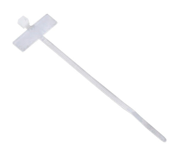 Hama Kabelbinder – 24 mm × 0,10 m, Kunststoff, Weiss, mit Beschriftungsfeld 8 × 24 mm, 25er-Pack
