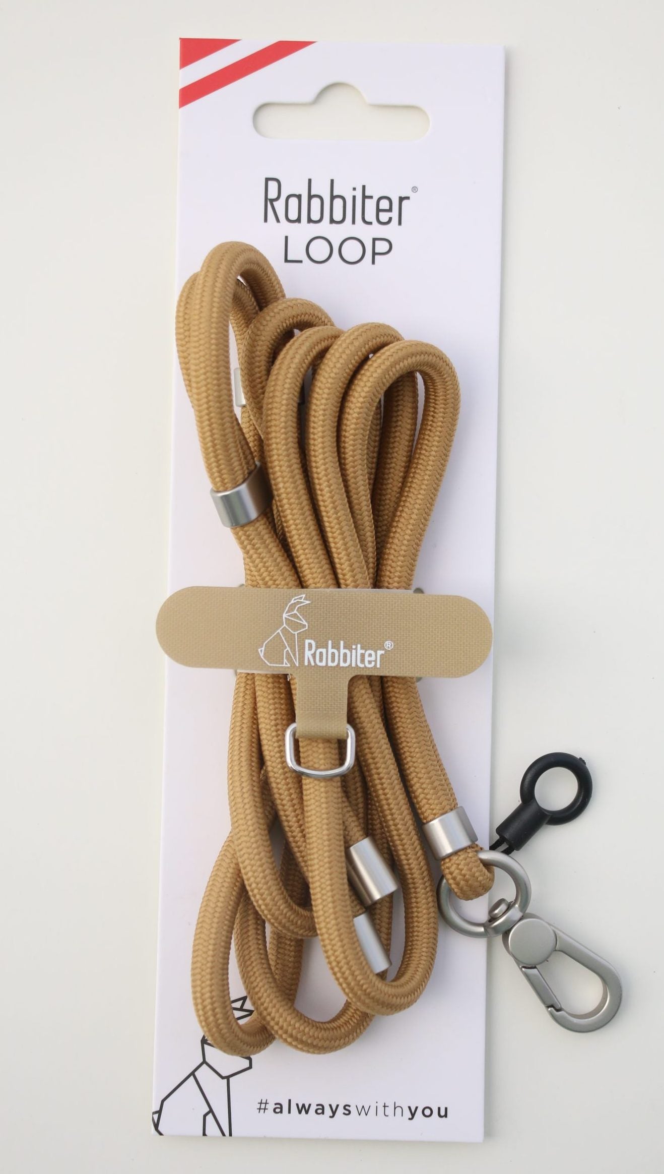 Rabbiter Loop Style Serie – Smartphone-Trageband – 0,8 m – für Handy – Braun/Silber