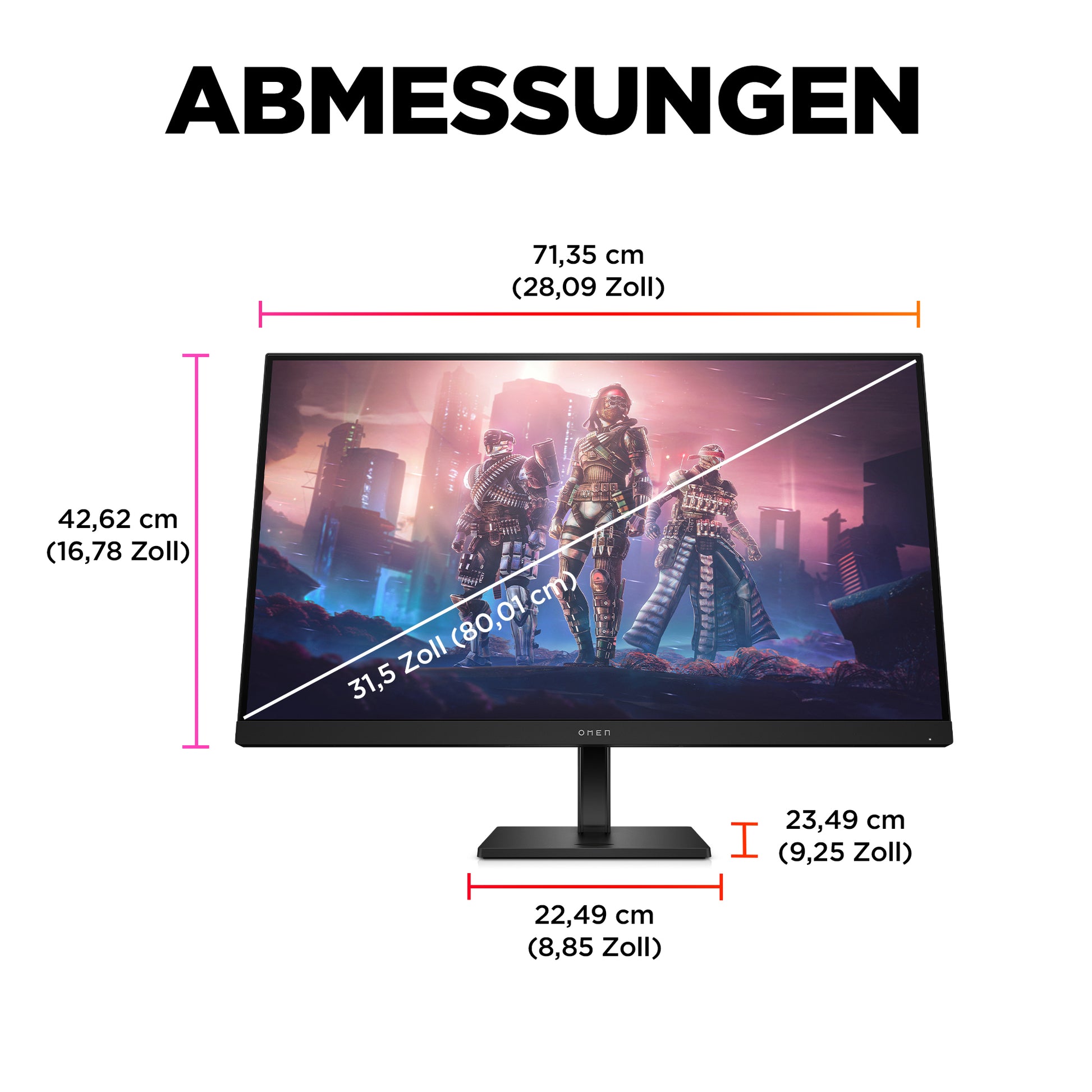 HP OMEN 32Q – Monitor, 32" 2560 × 1440 (WQHD), 165 Hz