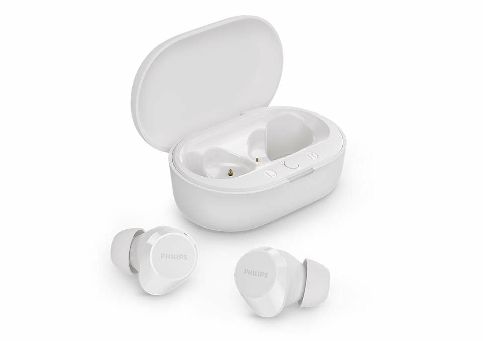 Philips TAT1209WT – True Wireless In-Ear Kopfhörer – Bluetooth – IPX4, Touch-Steuerung – Weiss – bis 18 h