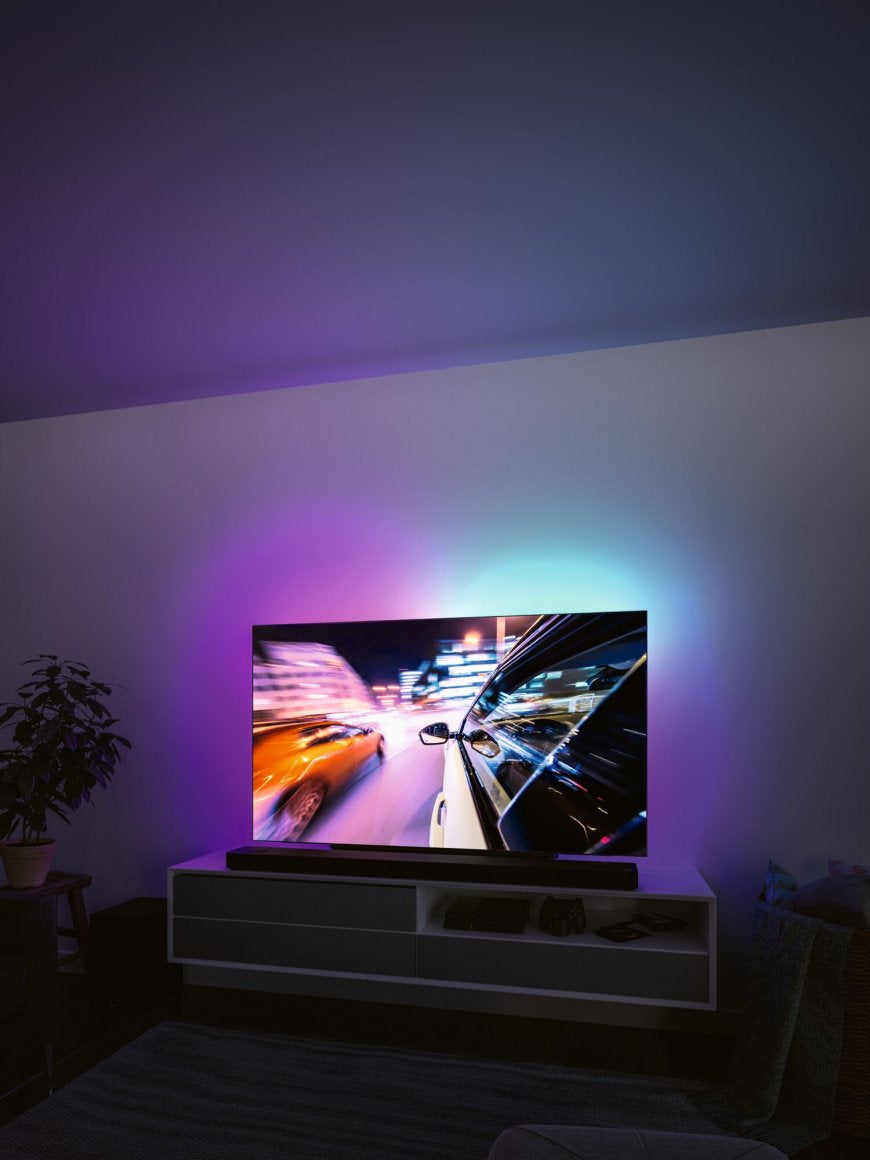 Paulmann EntertainLED TV-Backlight-Set – RGB, USB-betrieben, dimmbar – für 75" TVs – Schwarz