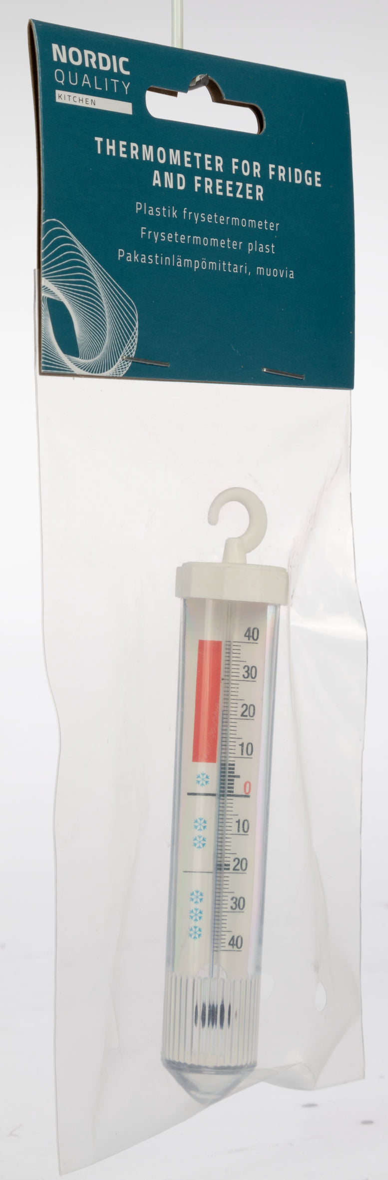 Nordic Quality Thermometer, analog, −30 °C bis +40 °C, weiss, für Kühl- und Gefrierschränke