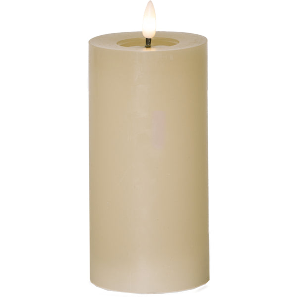 Star Trading LED-Kerze – Ø 7,5 × 17,5 cm – Timer 6/18 h, beige
