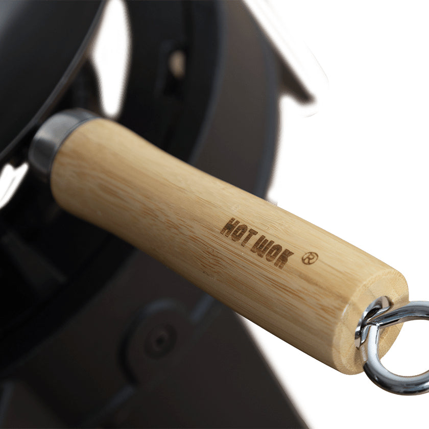 Hot Wok Fonduepfanne HW3730 – Ø 30 cm, Karbonstahl, Teflon, Schwarz/Holz