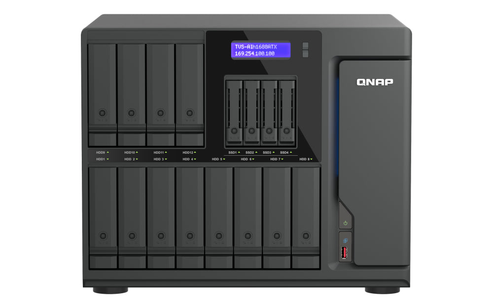 QNAP 16-Bay Tower NAS – Intel Core Ultra9 285, 32 GB RAM, 10GbE, QuTS hero