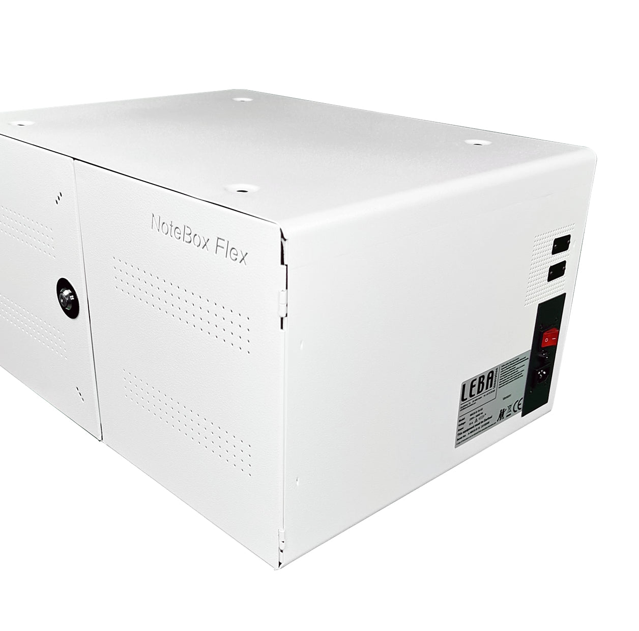 Leba NoteBox Lade-/Aufbewahrungsschrank – für 16 Geräte – USB-C, abschliessbar – Weiss