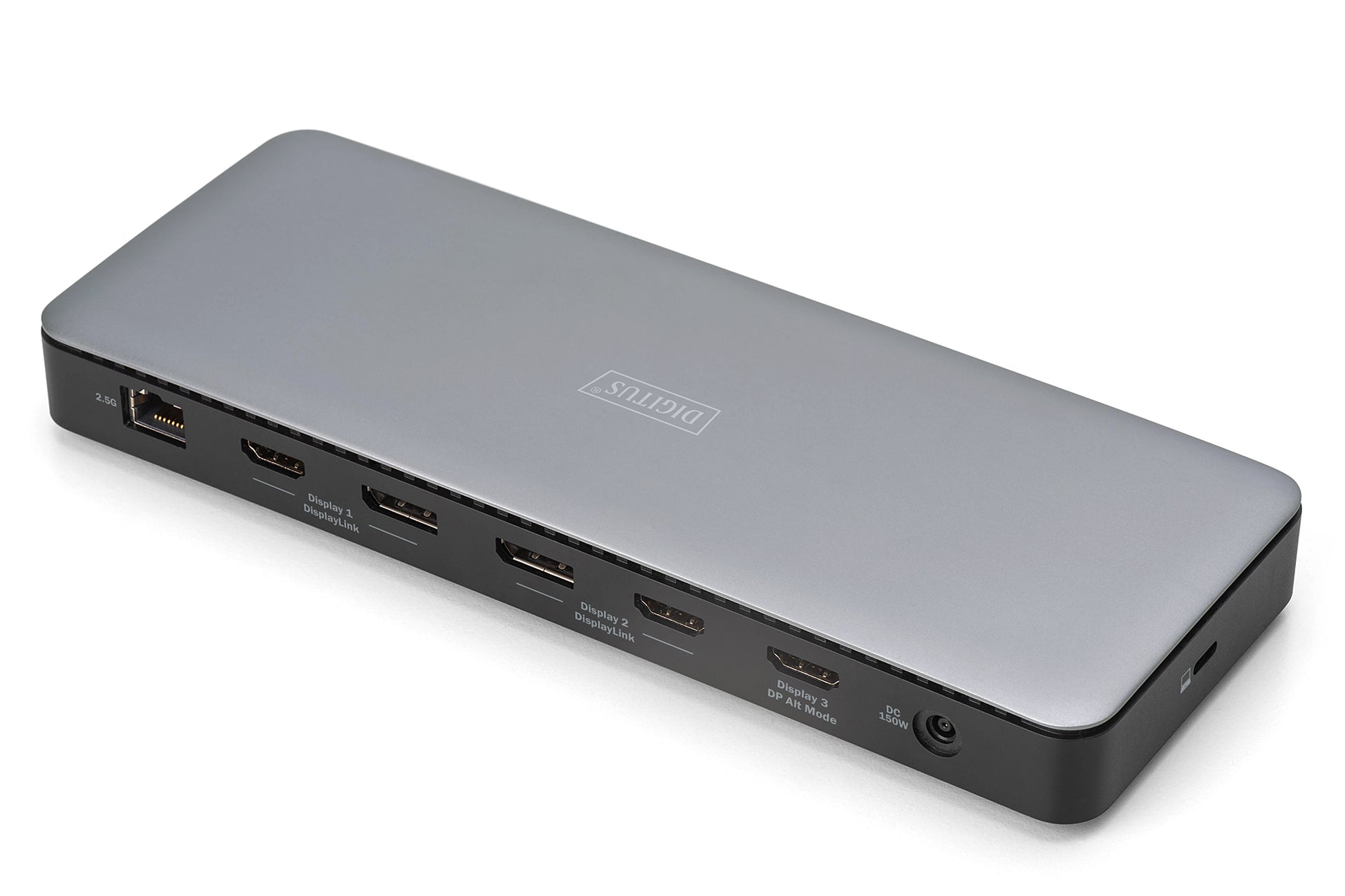 Digitus Dockingstation – USB-C, 2× DP, 3× HDMI, 4× USB-A, GbE, 3,5 mm Audio, für Windows/Mac/ChromeOS