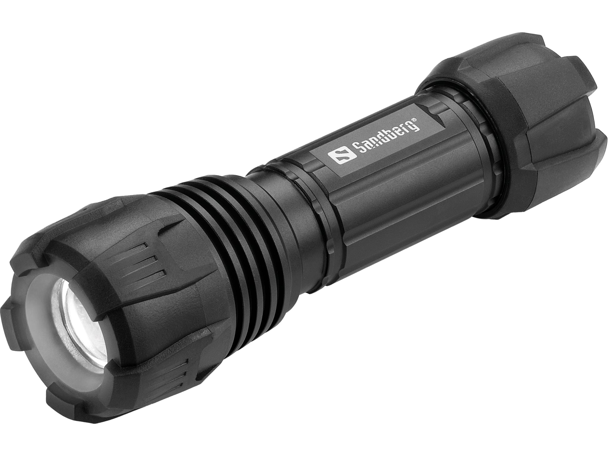 Sandberg Survivor Taschenlampe – 300 lm, 3× AAA, Manueller Fokus, 3 Modi – Schwarz