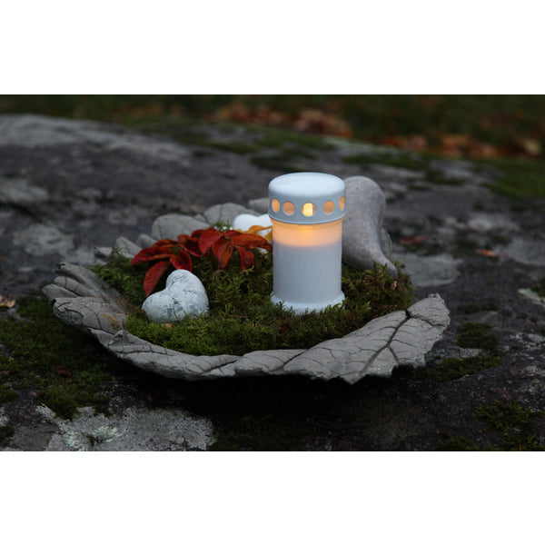 Star Trading Serene Grablicht – für Aussen, 13,5 cm hoch – Akku, Weiss