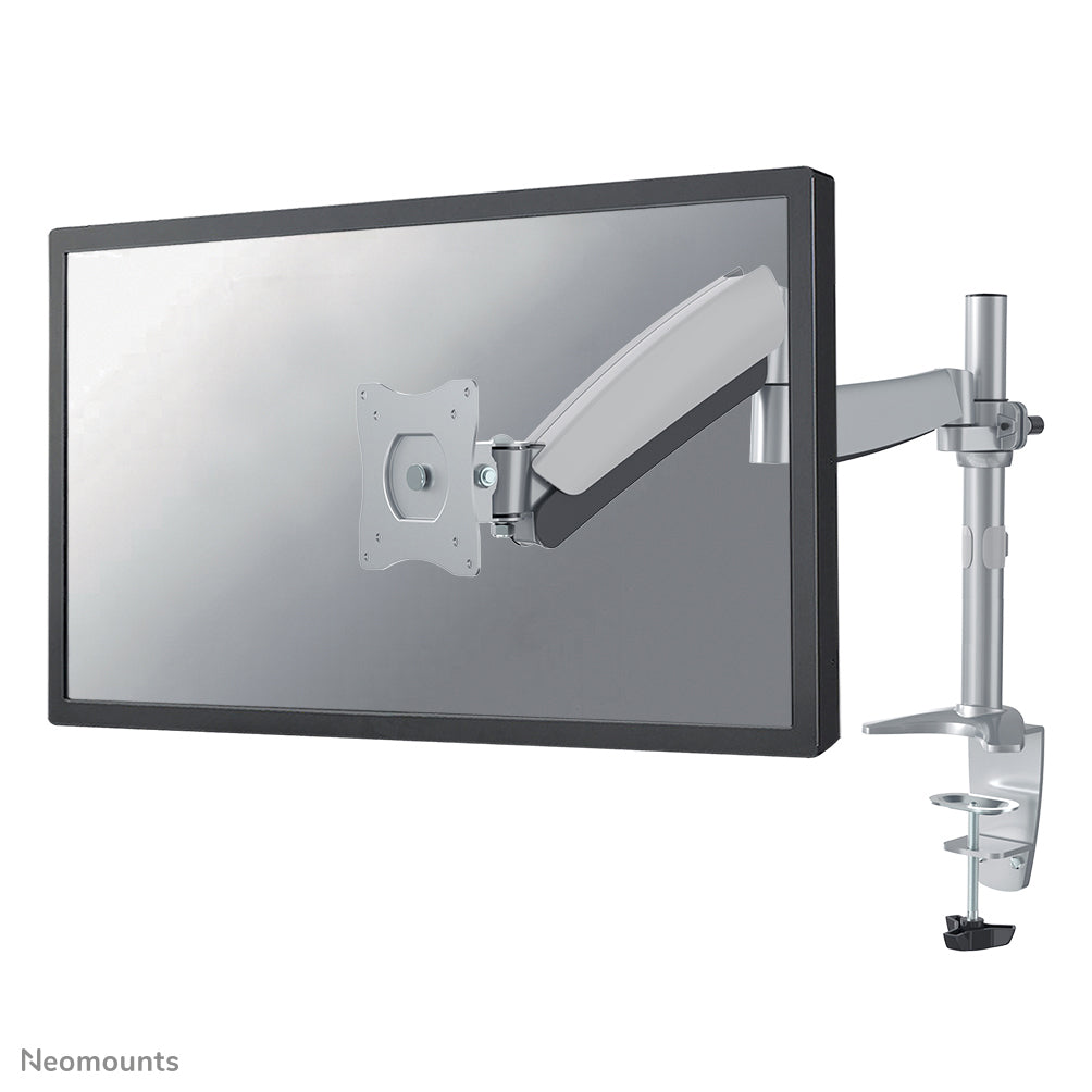 Neomounts Monitorarm, Tischklemme, bis 30", höhenverstellbar, Gasfeder, neigen/schwenken, Silber