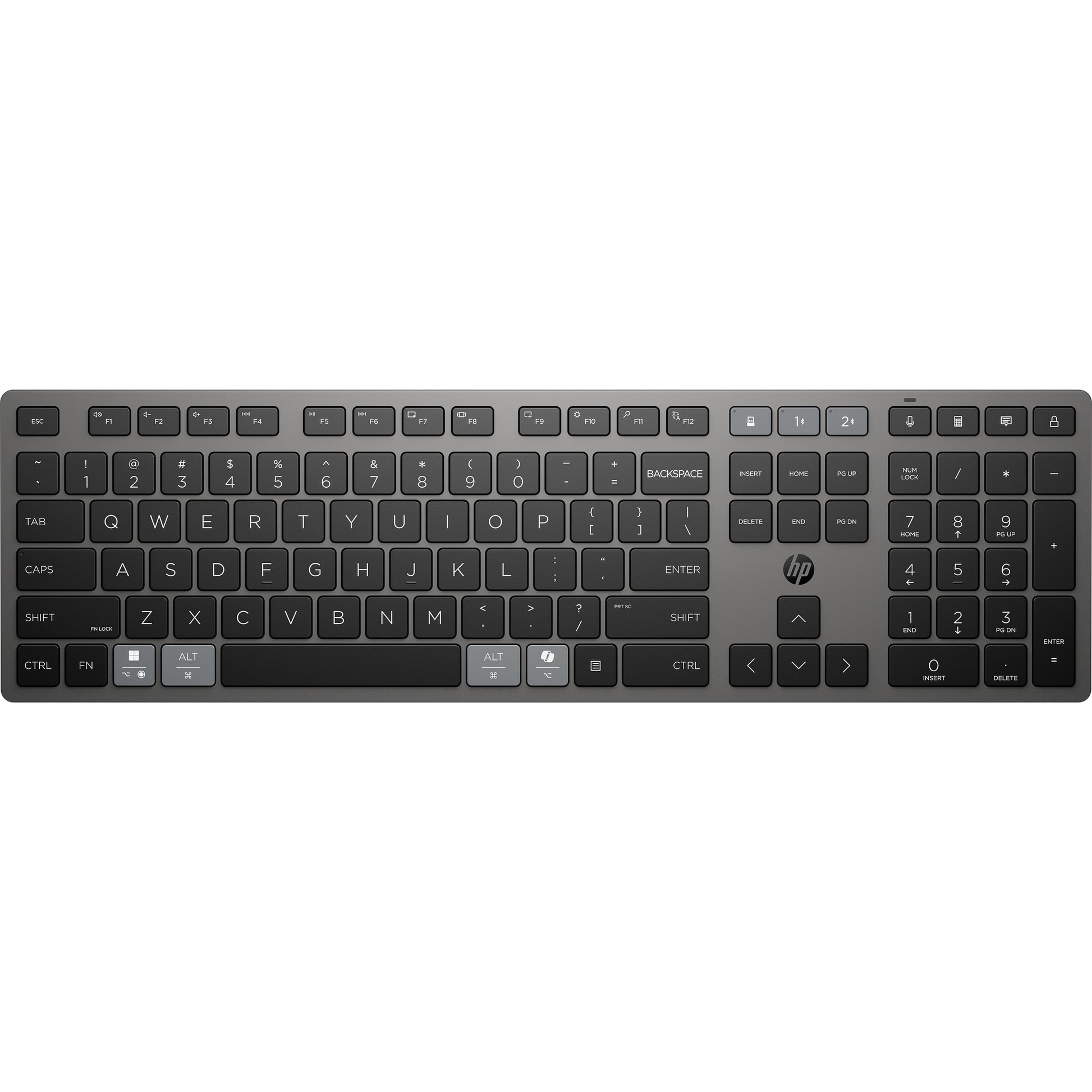HP 725 – Tastatur – Bluetooth & 2,4 GHz (USB-A Empfänger) – Grau