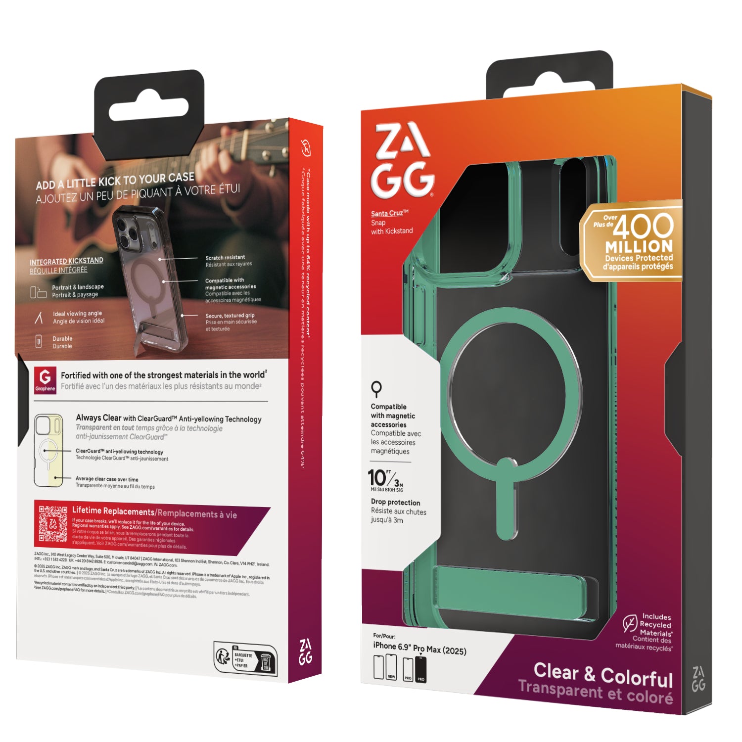 ZAGG Santa Cruz Snap Backcover – für Apple iPhone 17 Pro Max, Graphen, Mystic Green, bis 4 m Sturzsicher