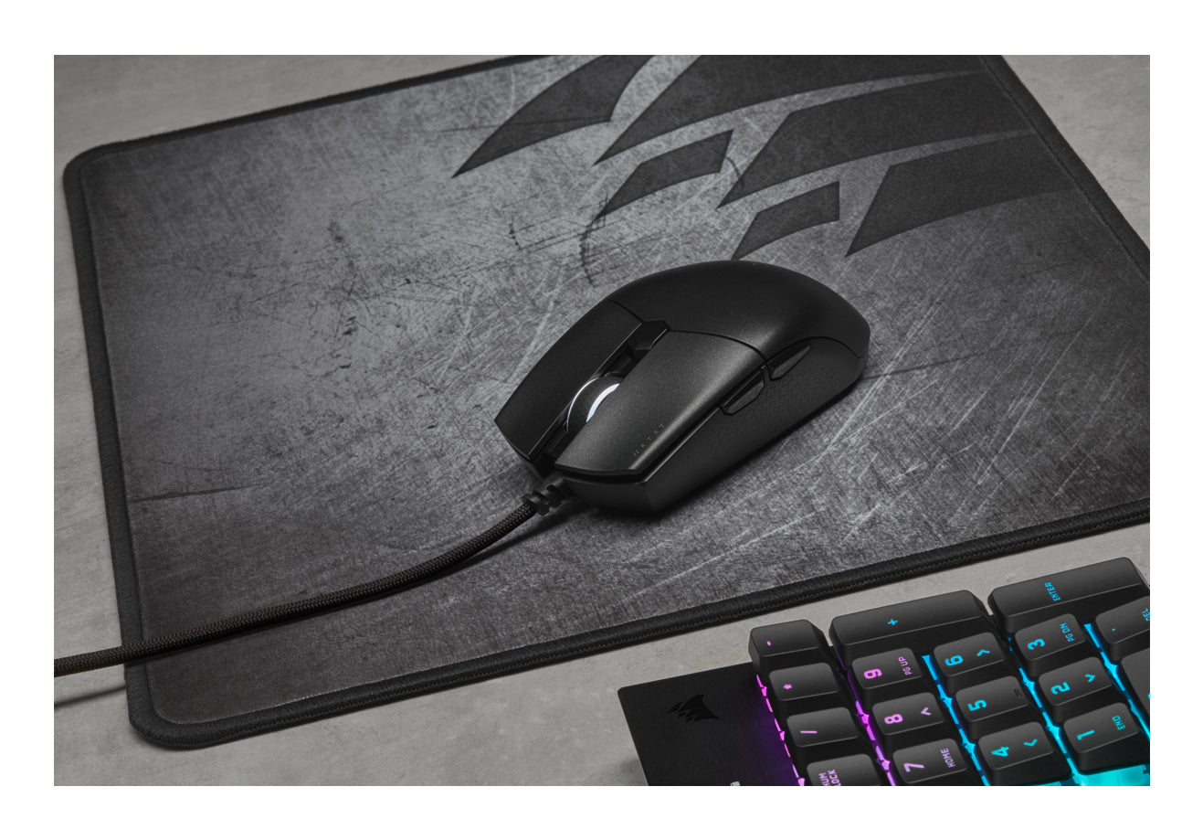 Corsair KATAR PRO XT Gaming-Maus – kabelgebunden, USB-A, 18'000 dpi, 6 Tasten, beidhändig, schwarz