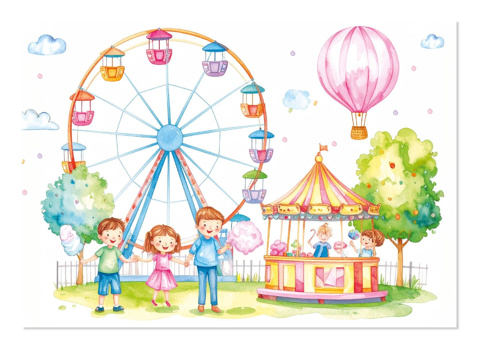 Trendform Tischset COTTON CANDY, Papier, 42 × 29,7 cm, Kinder-Motiv, mehrfarbig – 25 Blatt