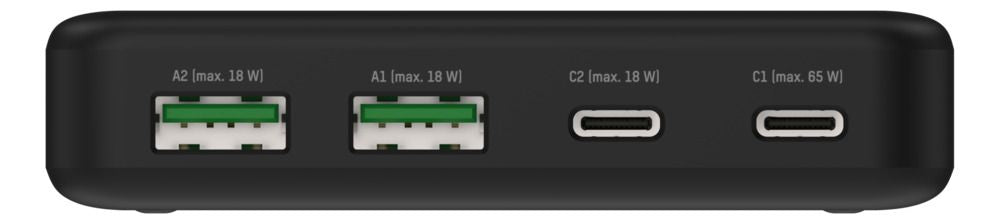 Ansmann DC465PD Netzteil – 65 W, 4× USB, PD, QC 3.0 – für Laptop, Smartphone