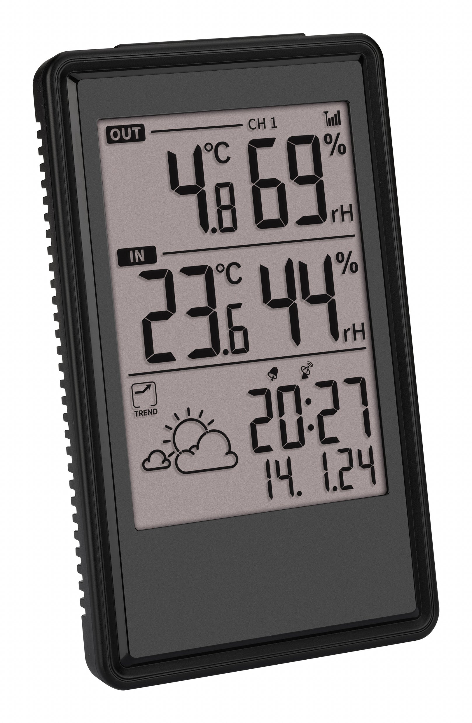 TFA-Dostmann TFA Dostmann ETNA – Wetterstation, innen/aussen, Hygrometer & Thermometer, inkl. Aussensensor – schwarz