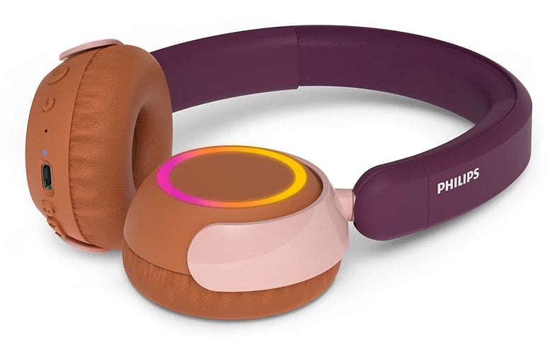 Philips TAK4200MP/00 – Duo Headset, On-Ear – Bluetooth, Lautstärkebegrenzung 85 dB – Magenta/Violett – bis 45h