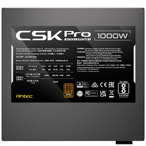 Antec CSK1000 Pro ATX Netzteil 1000 W 80 PLUS Bronze – halbmodular, ATX 3.1, 12VHPWR