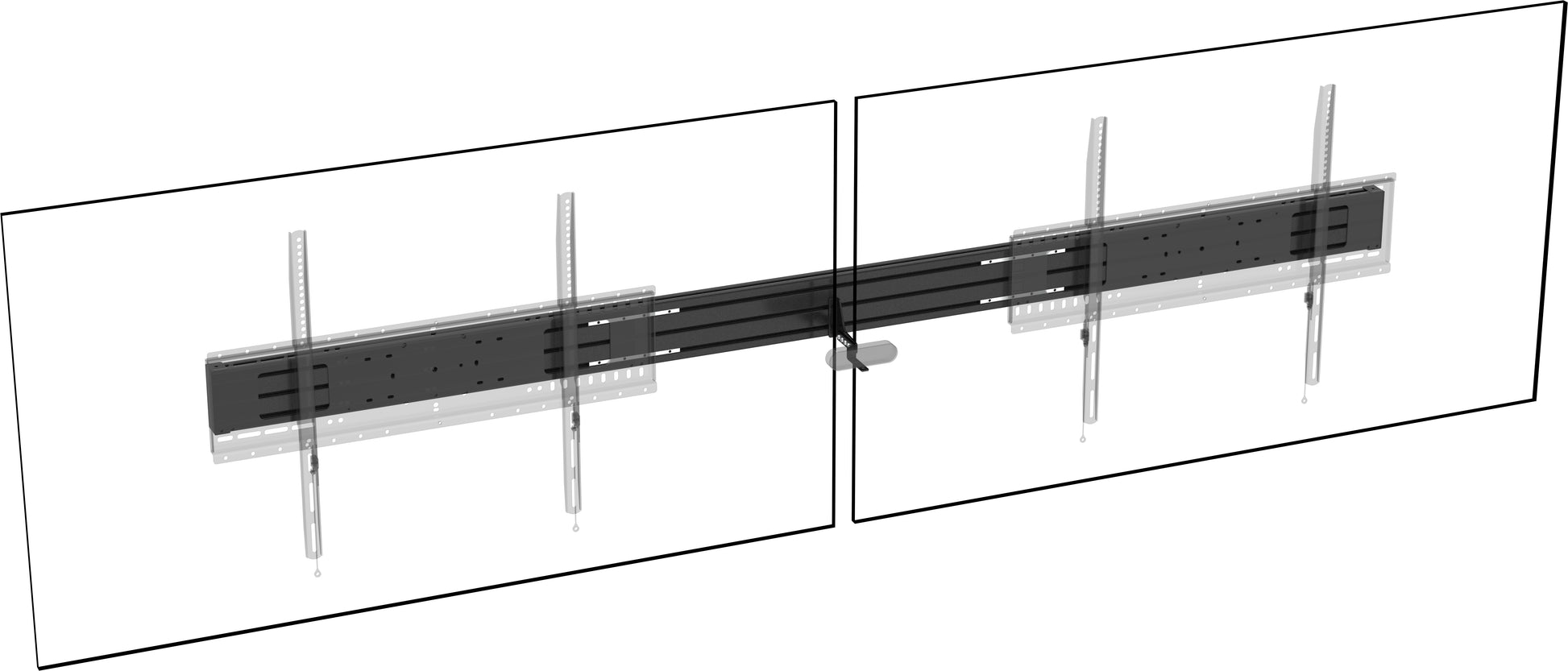 Vision F50 Schienen-Modul – 3 Displays, bis 95 kg – für VFM-W4X4, VFM-W4X6, VFM-W6X4 und andere – Schwarz