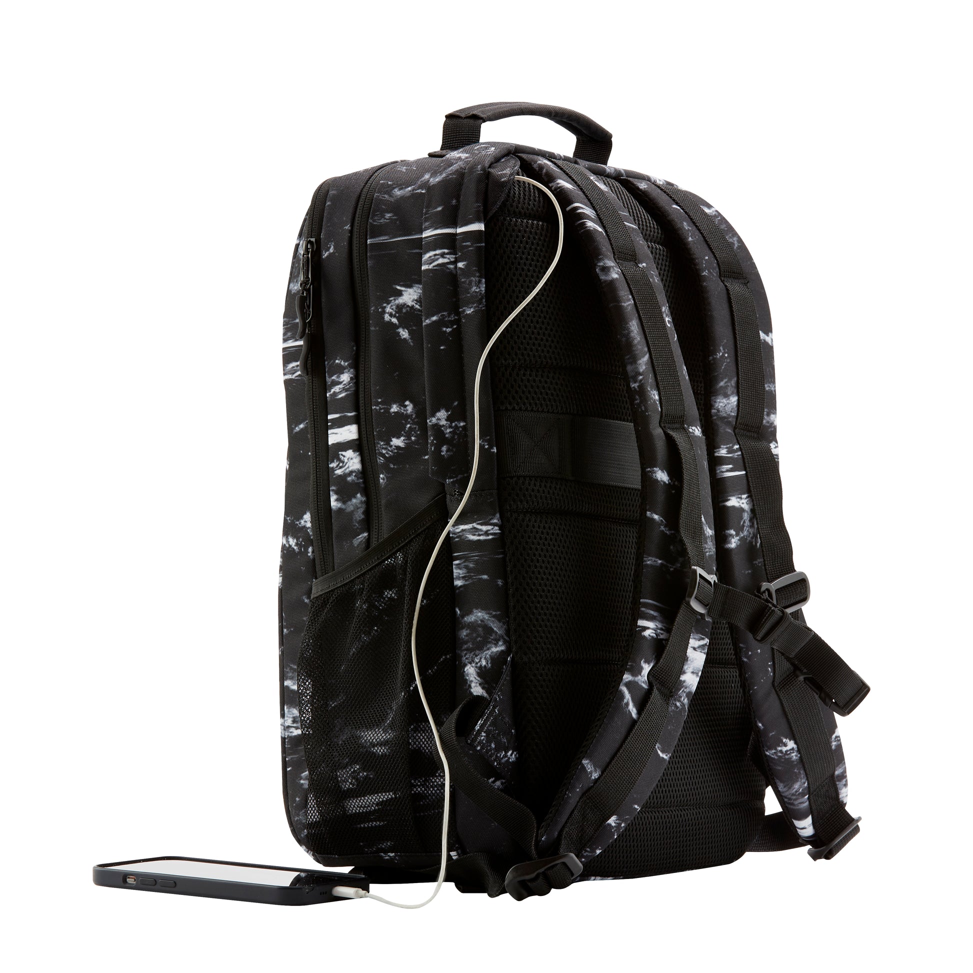 HP Campus XL Marble Stone Rucksack – Anhänger aus recyceltem Papier, Schwarz