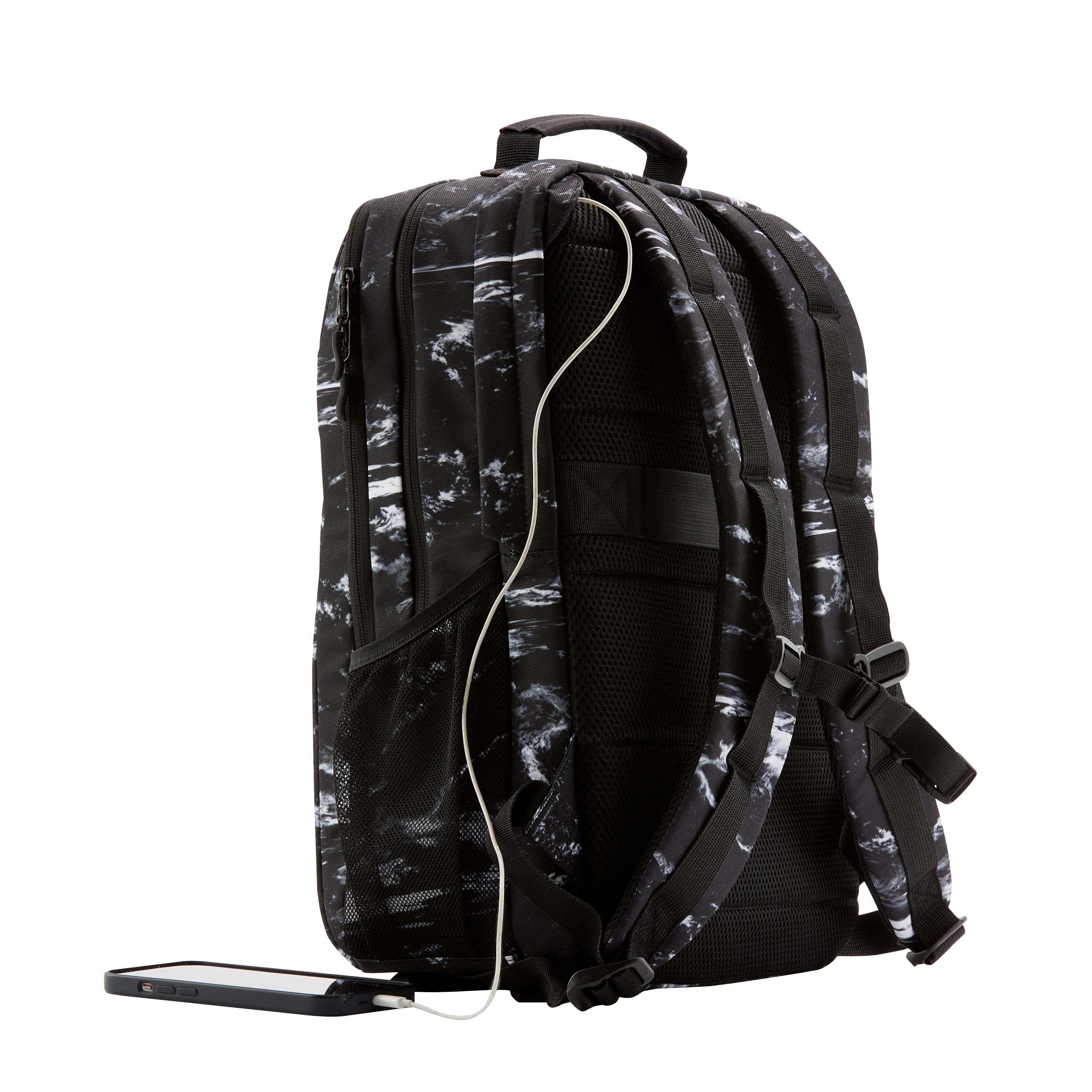 HP Campus XL Marble Stone Rucksack – Anhänger aus recyceltem Papier, Schwarz