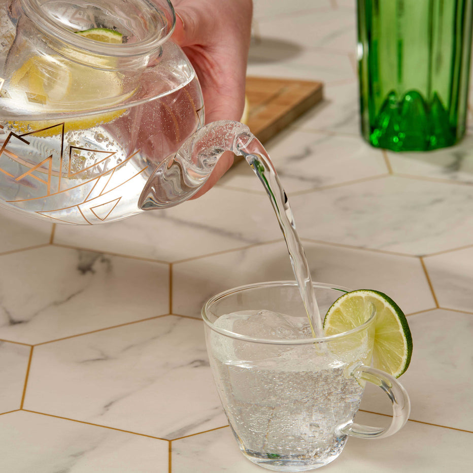 Oak & Steel Teekannenset – 5-teiliges Set, 0,8 l, Glas, Transparent, mit Scharnierdeckel, für Tee, Gin