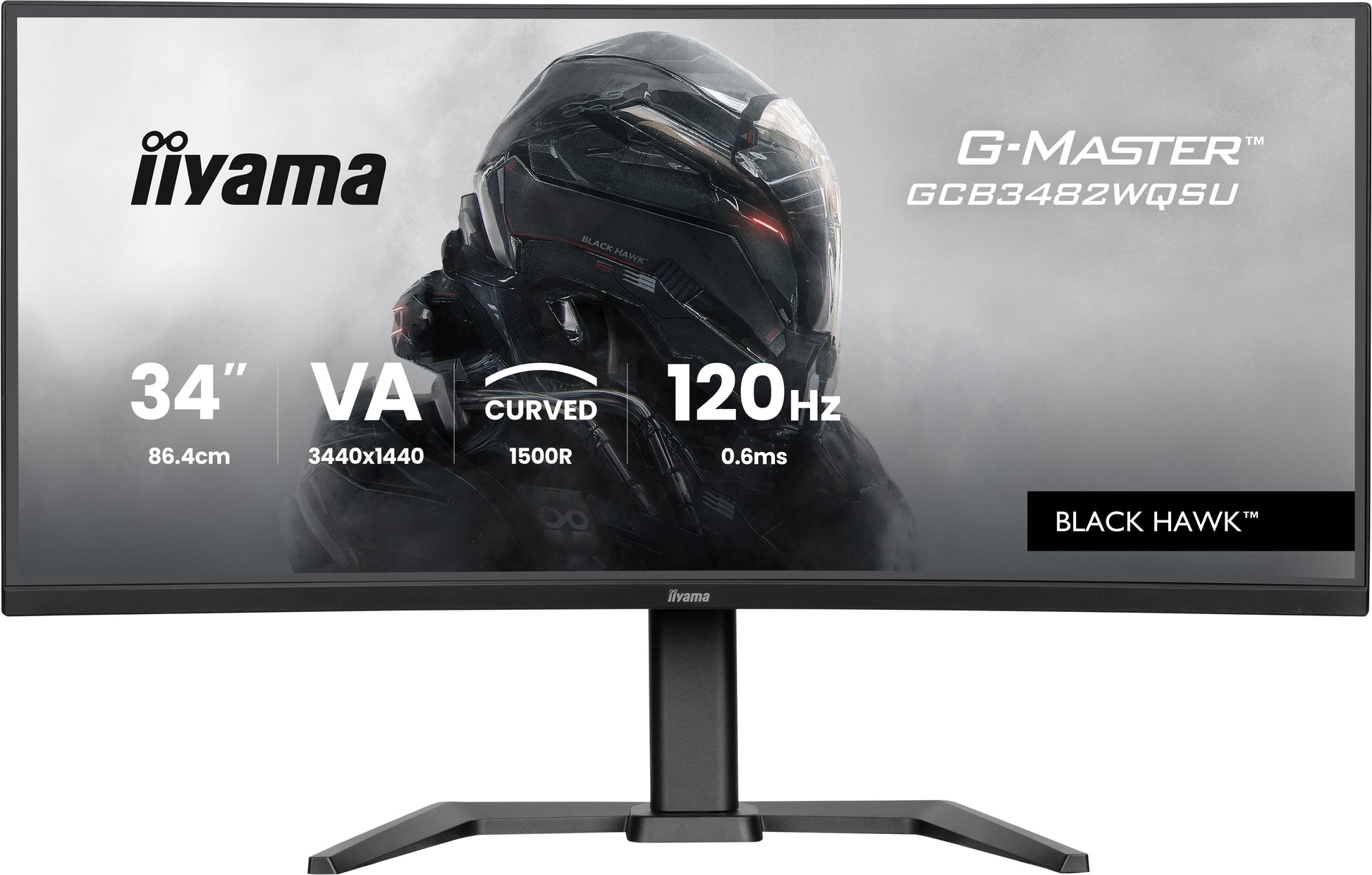 iiyama GCB3482WQSU-B1 – Monitor, 34" 3440 × 1440 (UWQHD), 21:9, 120 Hz, Gebogen (1500R)