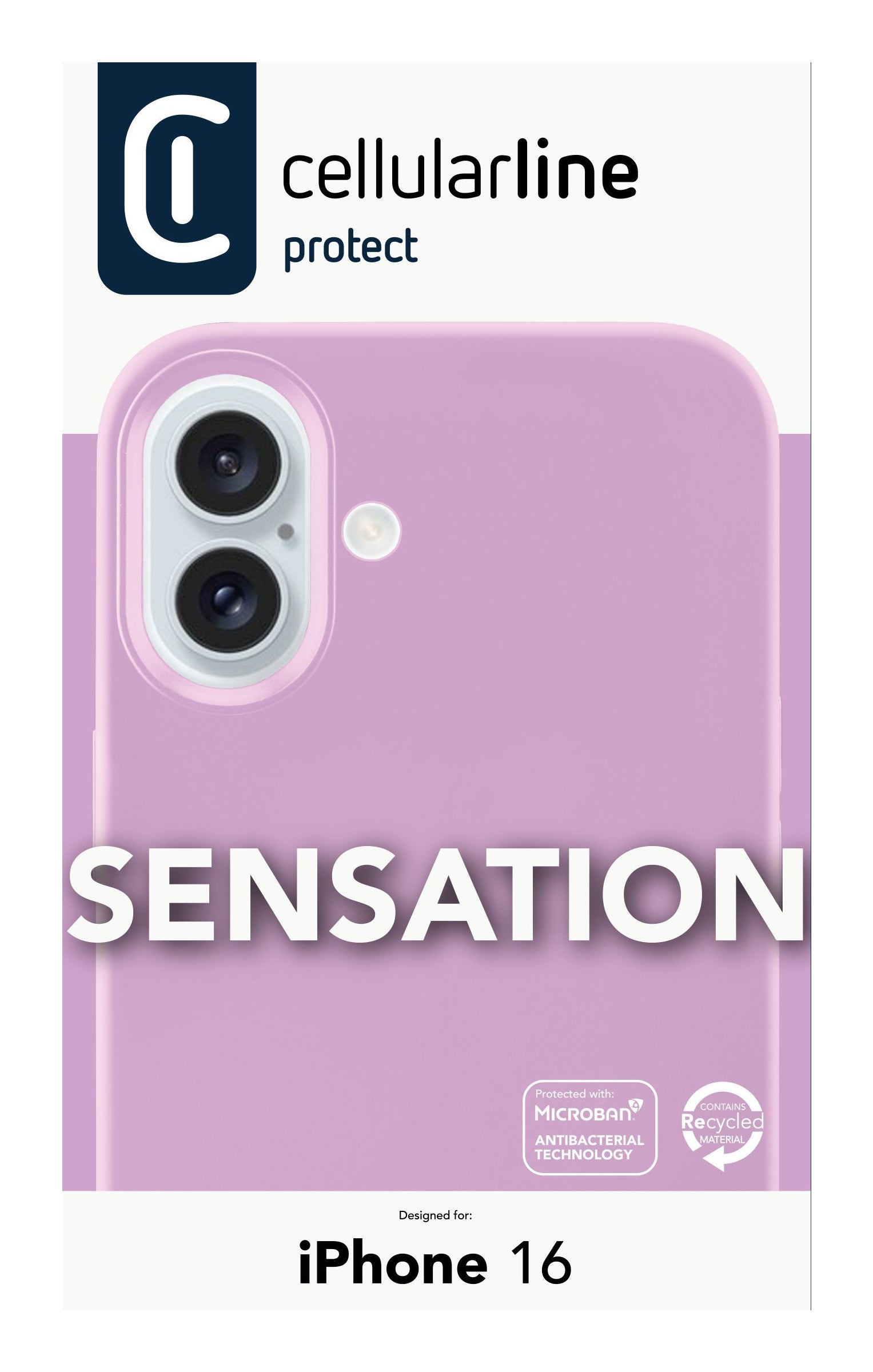 Cellularline Backcover – für Apple iPhone 16 – rosa