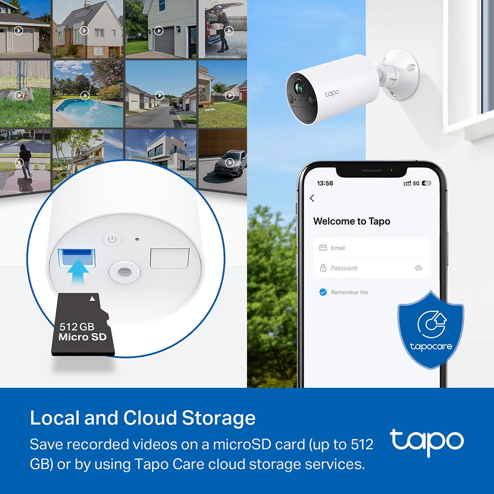 TP-Link Tapo C410 IP-Sicherheitskamera – 3 MP, Nachtsicht 9 m, IP65, Weiss