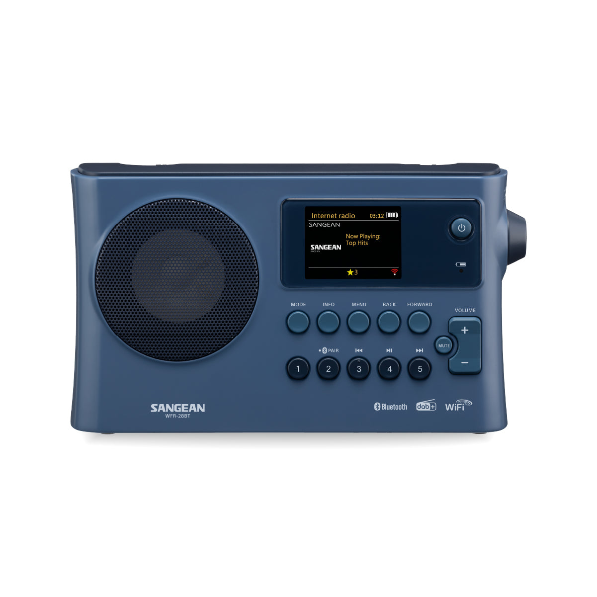 Sangean WFR-28BT – Internetradio, DAB+/UKW, Bluetooth, WLAN – Dunkelblau