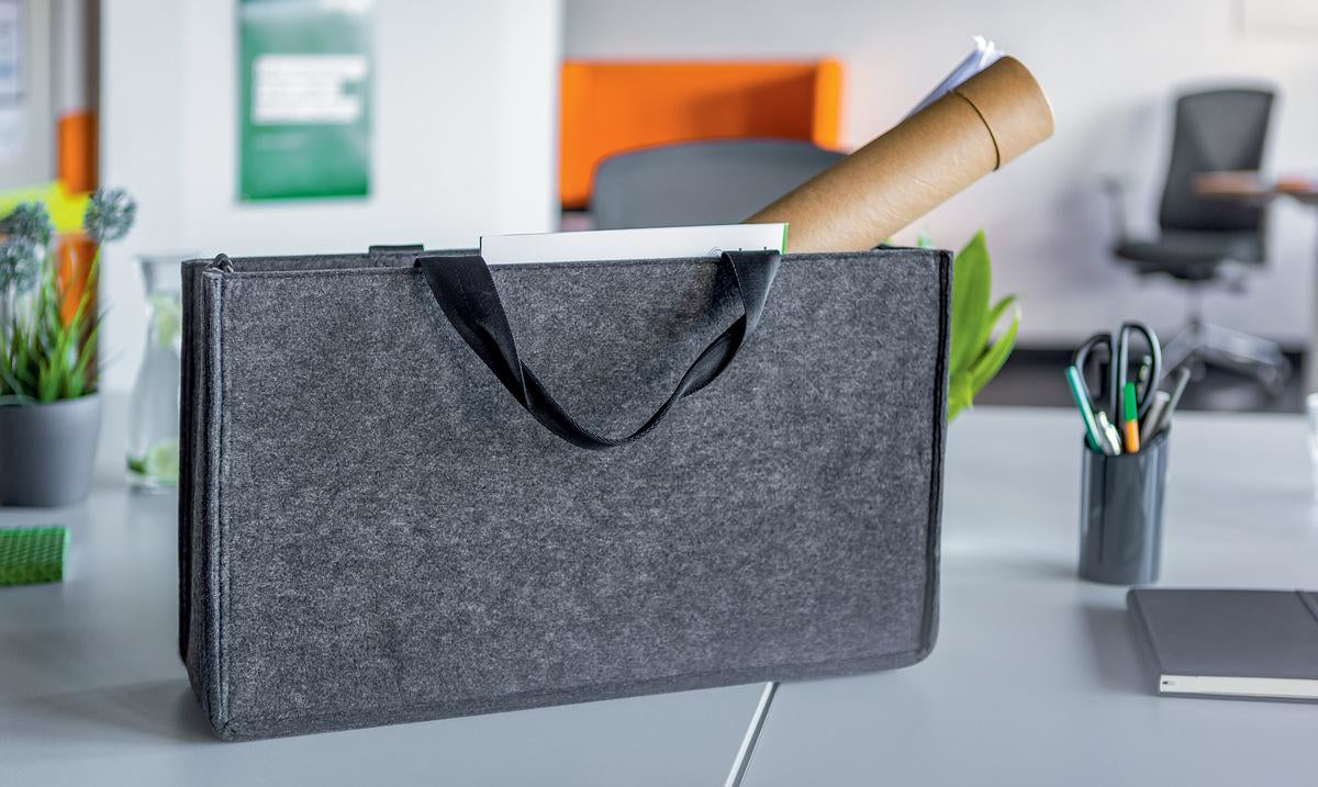 Sigel Desk-Sharing-Tasche – für Notebooks bis 17,3", Filz, Grau