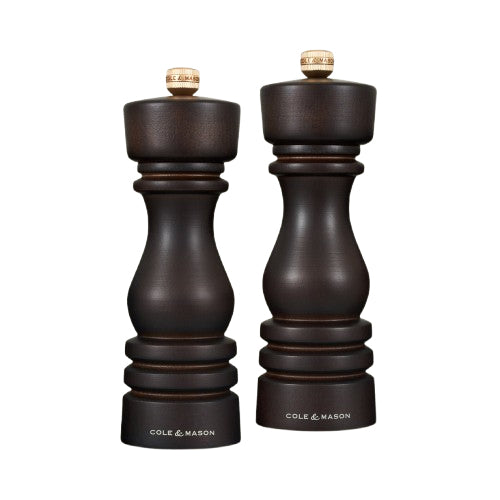 Cole & Mason Salz-/Pfeffermühle Ø 6 × 18 cm, Buchenholz/Edelstahl, Dunkelbraun