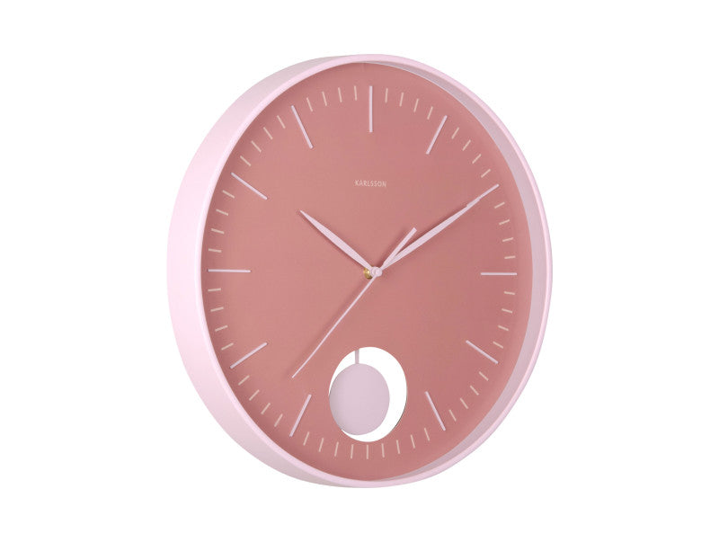 Karlsson Grato Pendulum Wanduhr – Analog, Ø 40,6 cm, rosa, Kunststoff