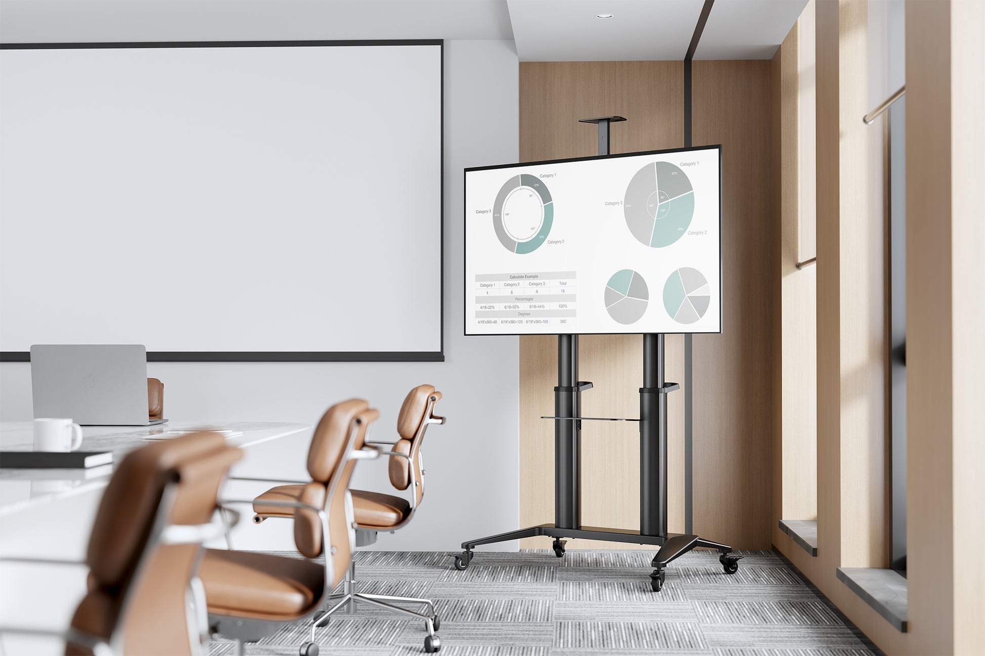 Digitus Trolley für 70–120", bis 140 kg, schwarz