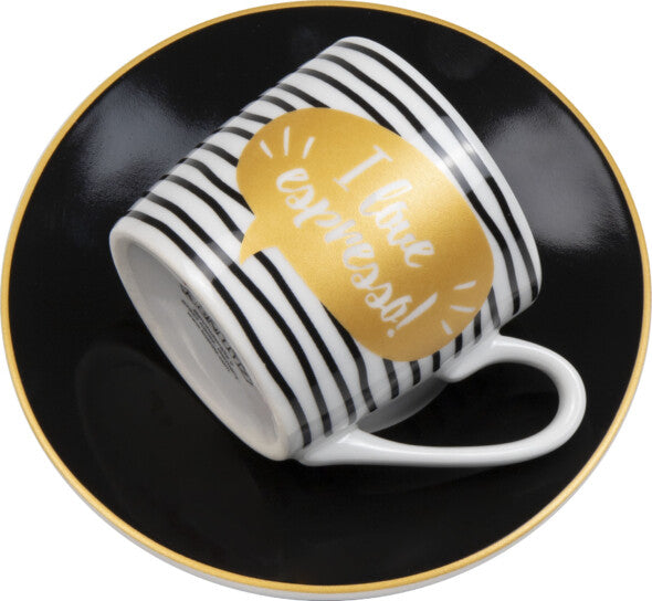 Könitz Porzellan Könitz Espressotasse Love – 4er Set, 85 ml, Porzellan, Weiss, spülmaschinenfest, mikrowellengeeignet
