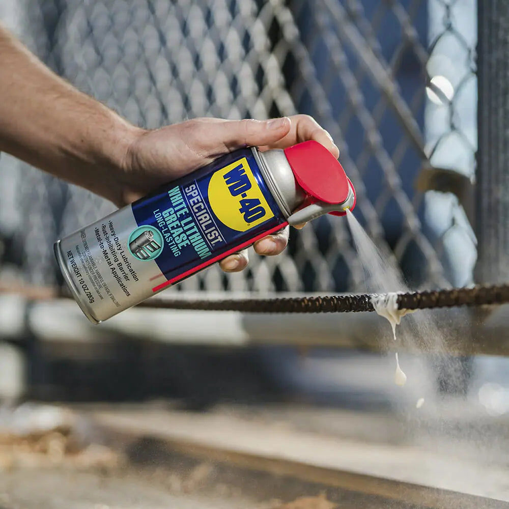 WD-40 Spezialist Lithiumsprühfett – transparent, wasserfest, für Metall, 400 ml, −25 bis +130 °C