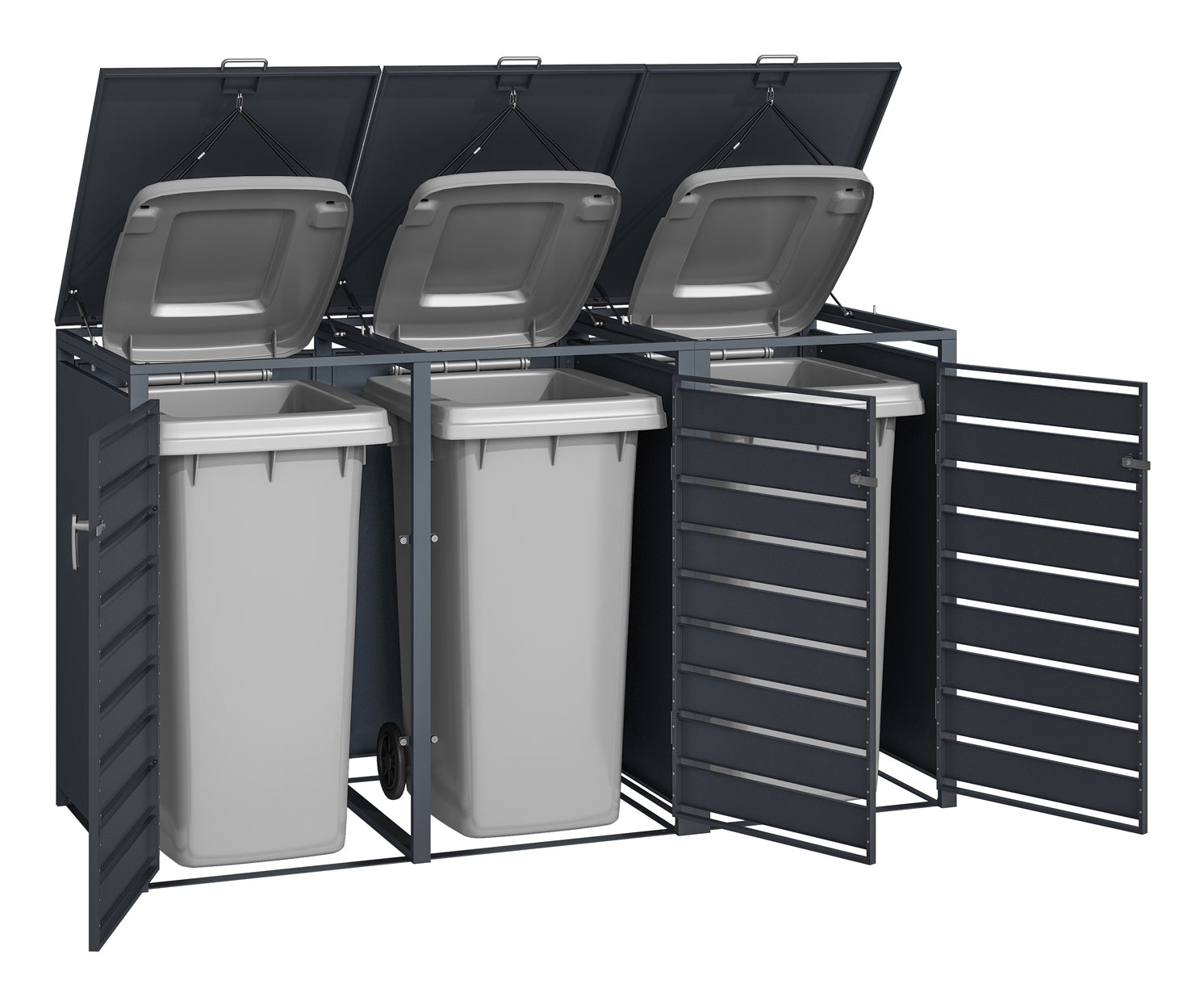 Phoenix Safe Co. Müllcontainer (Aussencontainer) GB3320AAK – 200 × 80 × 116 cm – Anthrazit – Soft-Close