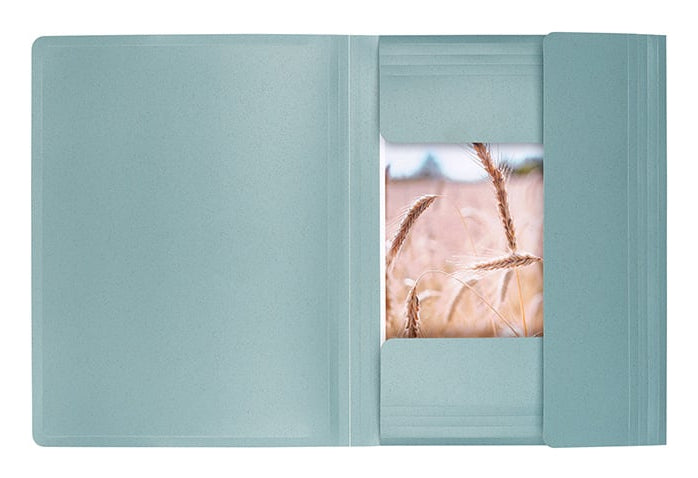 Kolma Sammelmappe für A4, Weizenstroh, Blau, mit Gummizug