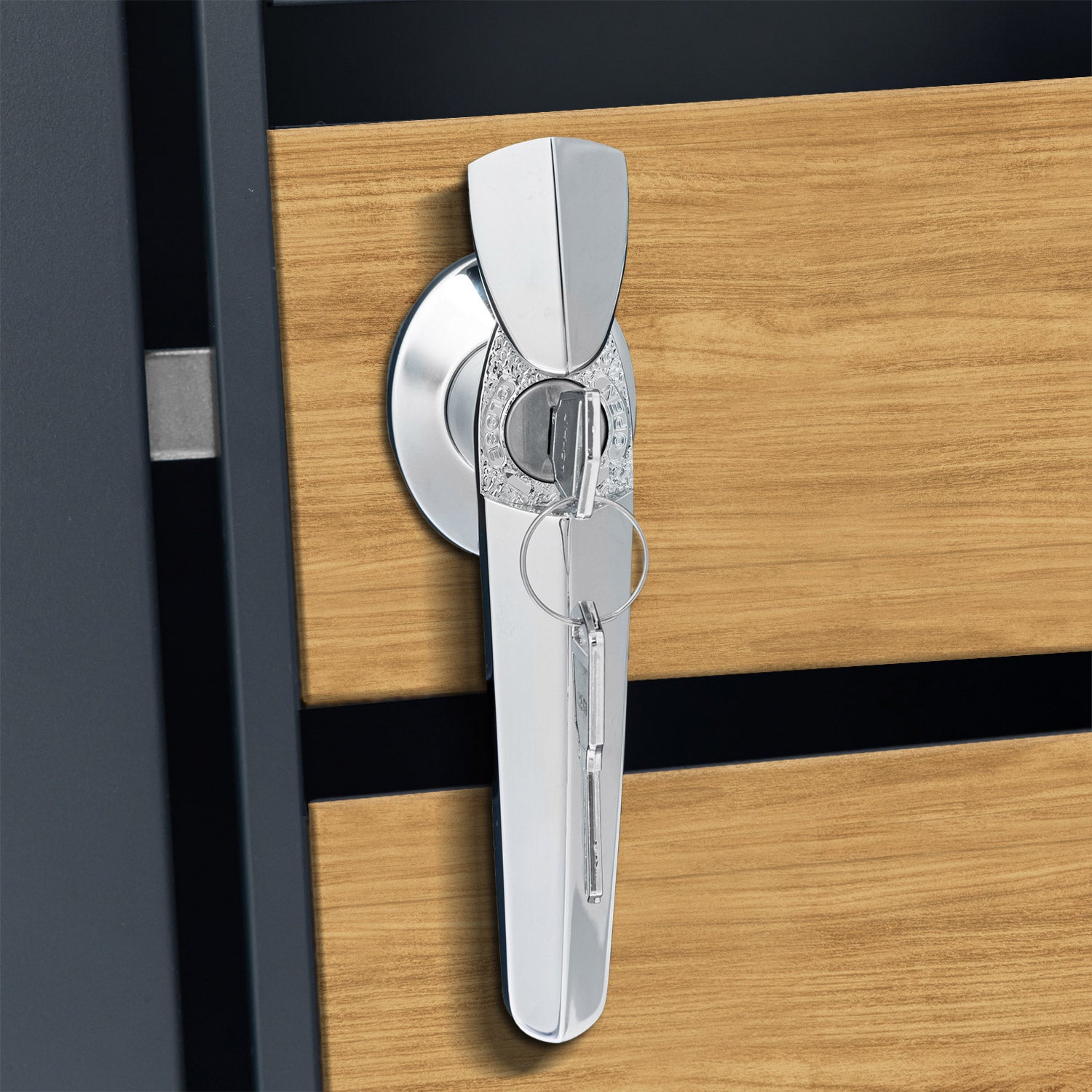 Phoenix Safe Co. Müllcontainer GB1168AWK – Stahl, rechteckig – anthrazit/Eichenholzoptik – mit Deckel