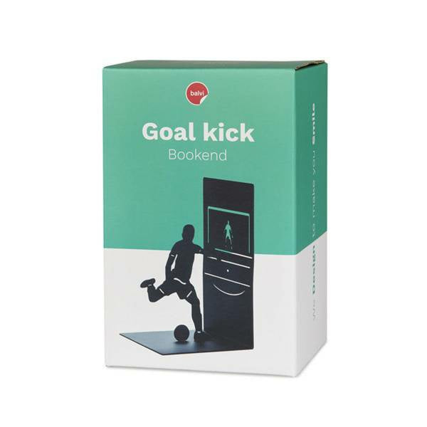 Trendform Goal Kick Buchstützen – 4er-Set, Fussball, Schwarz, Metall, B 110 × H 100 × T 170 mm