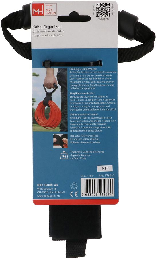 Max Hauri AG Max Hauri Klettkabelbinder, 25×250 mm – schwarz