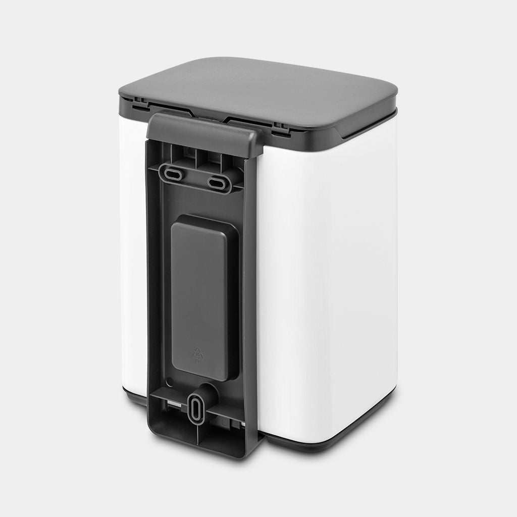 Brabantia Kosmetikeimer Bo – 4 l – Stahl, Rechteckig – Weiss – Soft-Close, Anti-Rutsch